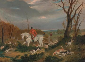The Suffolk Hunt,Going to Cover near Herringswell Artwork by John Frederick Herring, Sr