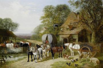 Halt outside the Bull's Head Artwork by John Frederick Herring, Sr
