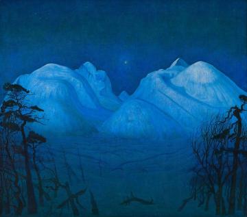 Winter Night In The Mountains Artwork by Harald Oskar Sohlberg
