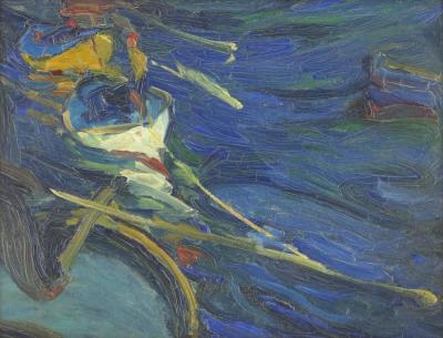 Man In A Rowboat Artwork by Armin Hansen