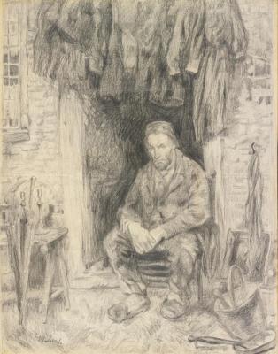 Son Of The Ancient People (a Seated Man) Artwork by Jozef Israels