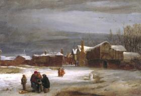A Snow Scene Artwork by William Mulready