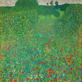 Poppy Field Artwork by Gustav Klimt