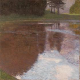 Quiet pond in the park of Appeal Artwork by Gustav Klimt