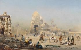 Oriental Street Scene Artwork by Robert Alott