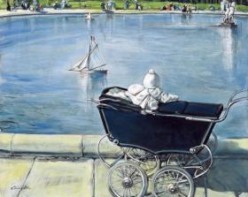 Japanese Bassin de Luxembourg, Paris Artwork by Tsuguharu Foujita