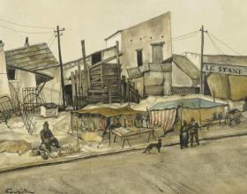 Le Marche aux Puces (1950) Artwork by Tsuguharu Foujita