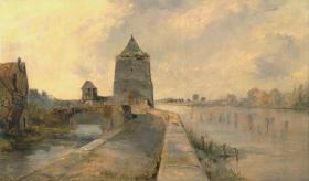 The Rhine at Constance (Konstanz-am-Rhein) Artwork by Thomas Daniell