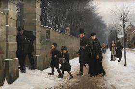 A Funeral,1883 Artwork by Frants Henningsen