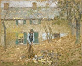 Woodchopper Artwork by Frederick Childe Hassam