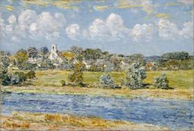 Landscape At Newfields, New Hampshire Artwork by Frederick Childe Hassam