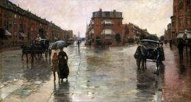 Rainy Day, Boston Artwork by Frederick Childe Hassam