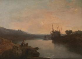 Harlech Castle, from Twgwyn Ferry, Summer's Evening Twilight Artwork by Joseph Mallord William Turner