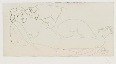 Nu Allonge Aux Babouches De Paille Tressee Artwork by Henri Matisse