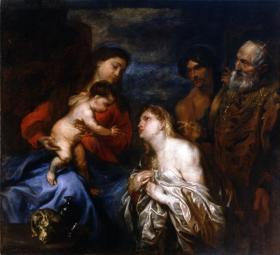 La Virgen y el Nino con los pecadores arrepentidos Artwork by Anthony van Dyck