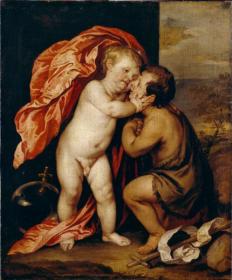 The Infants Christ and Saint John the Baptist Artwork by Anthony van Dyck