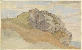 Rocky Outcropping (recto) Artwork by Ernst Ferdinand Oehme
