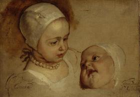 Princess Elizabeth and Princess Anne, Daughters of Charles I Artwork by Anthony van Dyck