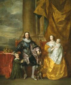 Charles I and Henrietta Maria with their two eldest Children Prince Charles and Princess Mary Artwork by Anthony van Dyck