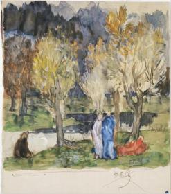 Sacred Grove Artwork by Pierre Puvis de Chavannes