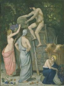 The Wine Press Artwork by Pierre Puvis de Chavannes
