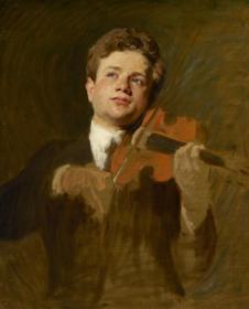 Mischa Elman Playing the Violin Artwork by Solomon Joseph Solomon