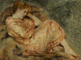 Reclining Woman Artwork by Solomon Joseph Solomon