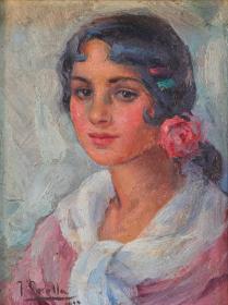 Portrait of a Woman Artwork by Joaquin Sorolla y Bastida