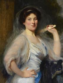 Portrait Of Gertrude Salaman Artwork by Solomon Joseph Solomon