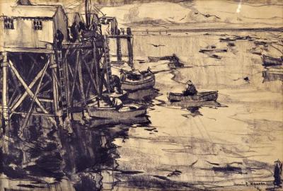 Fishermen Returning To The Pier Artwork by Armin Hansen