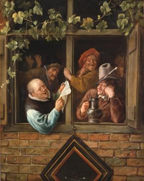 Rhetoricians At A Window Artwork by Jan Steen