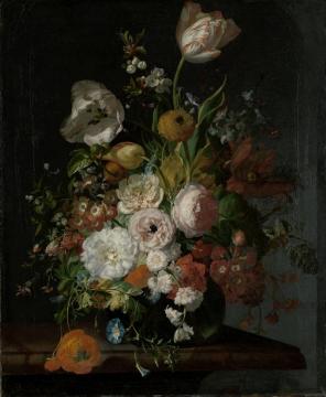 Still Life With Flowers In A Glass Vase Artwork by Rachel Ruysch