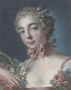 Portret van Marie Amelie Baudouin als Flora, Louis Marin Bonnet Artwork by Francois Boucher
