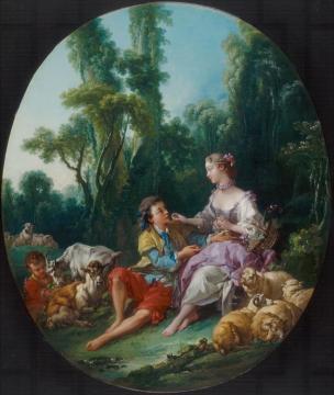 Are They Thinking about the Grape (Pensent-ils au raisin) Artwork by Francois Boucher