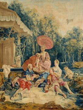 The Collation from a set of the Italian Village Scenes Artwork by Francois Boucher