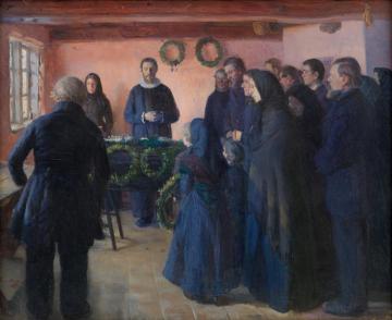 A Funeral Artwork by Anna Ancher