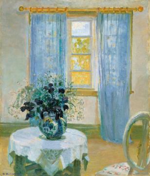 Interior With Clematis Artwork by Anna Ancher