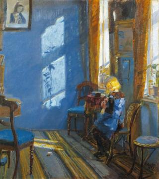 Sunlight In The Blue Room Artwork by Anna Ancher