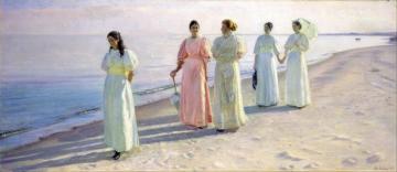 A Stroll On The Beach Artwork by Michael Peter Ancher
