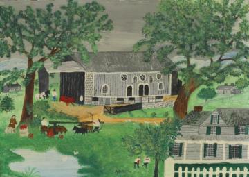 Pennsylvania Barn Artwork by Anna Mary Robertson Grandma Moses