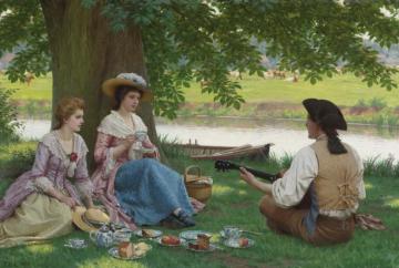 A Picnic Party Artwork by Edmund Blair Leighton