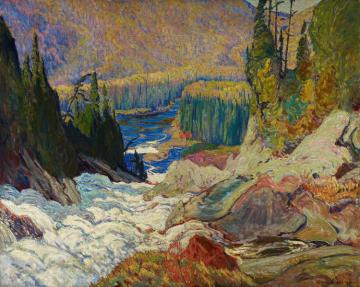 Falls, Montreal River Artwork by James Edward Harvey MacDonald