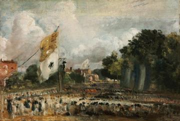 The Celebration In East Bergholt Of The Peace Of 1814 Concluded In Paris Between France And The Allied Powers Artwork by John Constable
