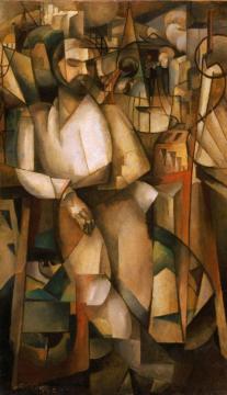 L'Homme au Balcon, Man on a Balcony (Portrait of Dr. Theo Morinaud) Artwork by Albert Gleizes