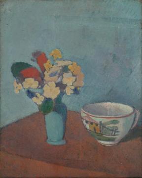 Vase with flowers and cup Artwork by Émile Bernard