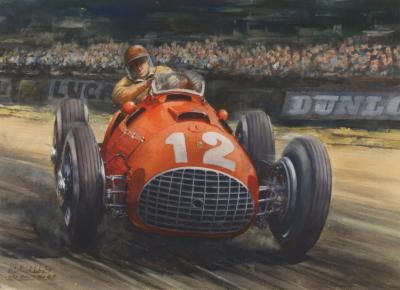 British Grand Prix - The Winning 4.5 Litre Ferrari Of Gonzales Artwork by Michael Wright