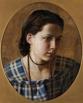 Portrait of Vilhelmine Erichsen Artwork by Kristian Zahrtmann