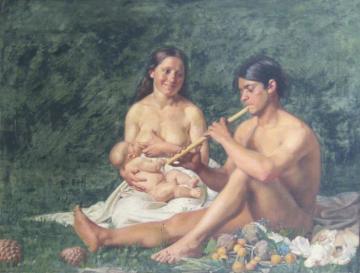 Jubal and family Artwork by Kristian Zahrtmann