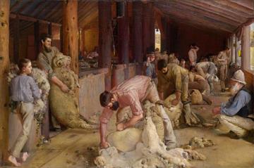 Shearing The Rams Artwork by Tom Roberts