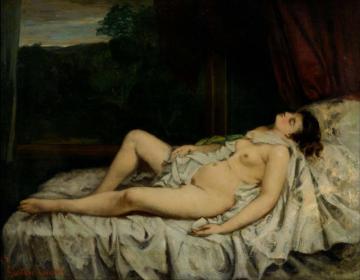 Sleeping Nude Artwork by Gustave Courbet